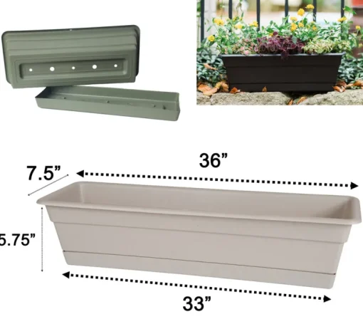 Bloem Dura Cotta 5.75 in. H X 24 in. W X 7.5 in. D Plastic Window Box Terra Cotta