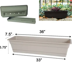 Bloem Dura Cotta 5.75 in. H X 30 in. W X 7.5 in. D Plastic Window Box Terra Cotta