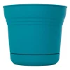 Bloem Saturn 10.75 in. H X 12.25 in. W Plastic Traditional Planter Bermuda Teal