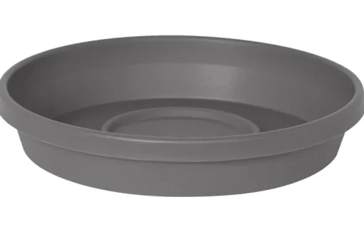 Bloem Terra 2.5 in. H X 13 in. W X 11.25 in. D Resin Traditional Plant Saucer Charcoal