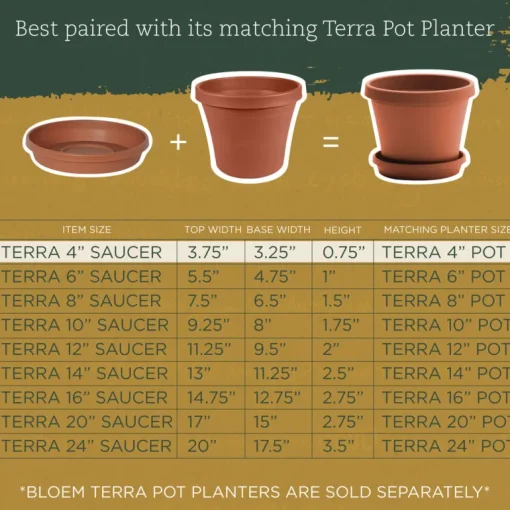 Bloem Terra 2.5 in. H X 13 in. W X 11.25 in. D Resin Traditional Plant Saucer Charcoal