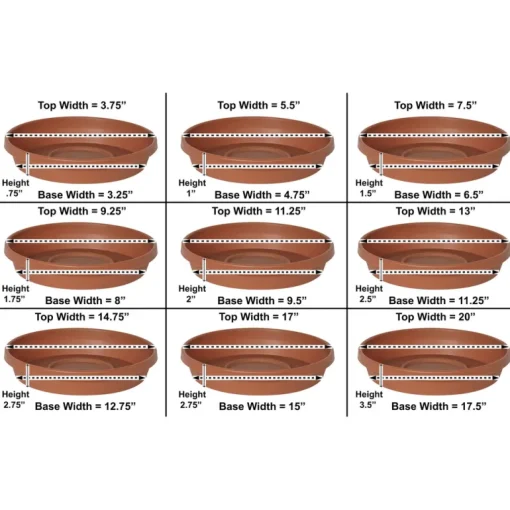 Bloem Terra 2.5 in. H X 13 in. W X 11.25 in. D Resin Traditional Plant Saucer Charcoal
