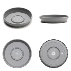 Bloem Terra 2.5 in. H X 13 in. W X 11.25 in. D Resin Traditional Plant Saucer Charcoal