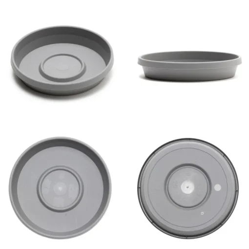 Bloem Terra 2.5 in. H X 13 in. W X 11.25 in. D Resin Traditional Plant Saucer Charcoal