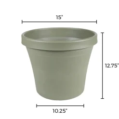 Bloem Terra 12.75 in. H X 15 in. W Resin Traditional Planter Living Green