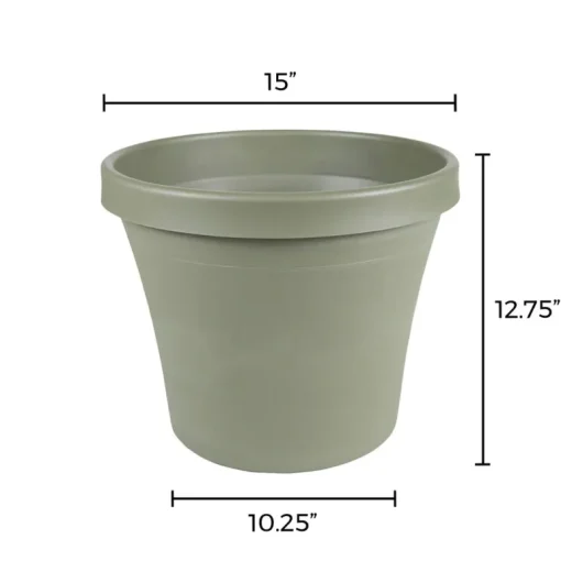 Bloem Terra 12.75 in. H X 15 in. W Resin Traditional Planter Living Green