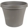 Bloem Terra 12.75 in. H X 15 in. W X 10.25 in. D Polyresin Traditional Planter Charcoal