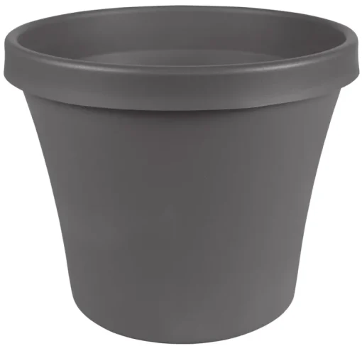 Bloem Terra 12.75 in. H X 15 in. W X 10.25 in. D Polyresin Traditional Planter Charcoal