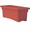 Bloem Terracotta Clay Resin Rectangular Veranda Planter 10 H x 12 W x 26.3 D in.