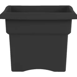 Bloem Veranda 11.25 in. H X 14 in. W X 14 in. D Plastic Traditional Planter Box Black