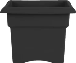 Bloem Veranda 11.25 in. H X 14 in. W X 14 in. D Plastic Traditional Planter Box Black