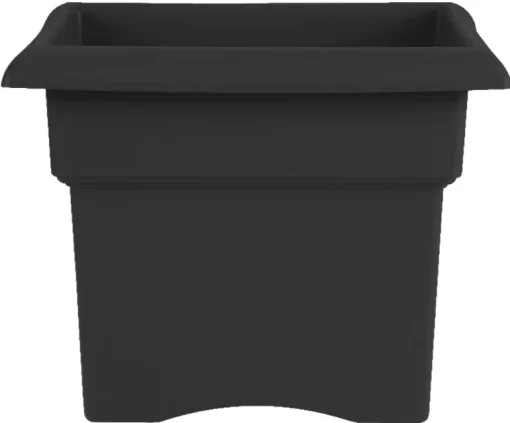 Bloem Veranda 11.25 in. H X 14 in. W X 14 in. D Plastic Traditional Planter Box Black