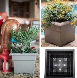 Bloem Veranda 11.25 in. H X 14 in. W X 14 in. D Plastic Traditional Planter Box Black