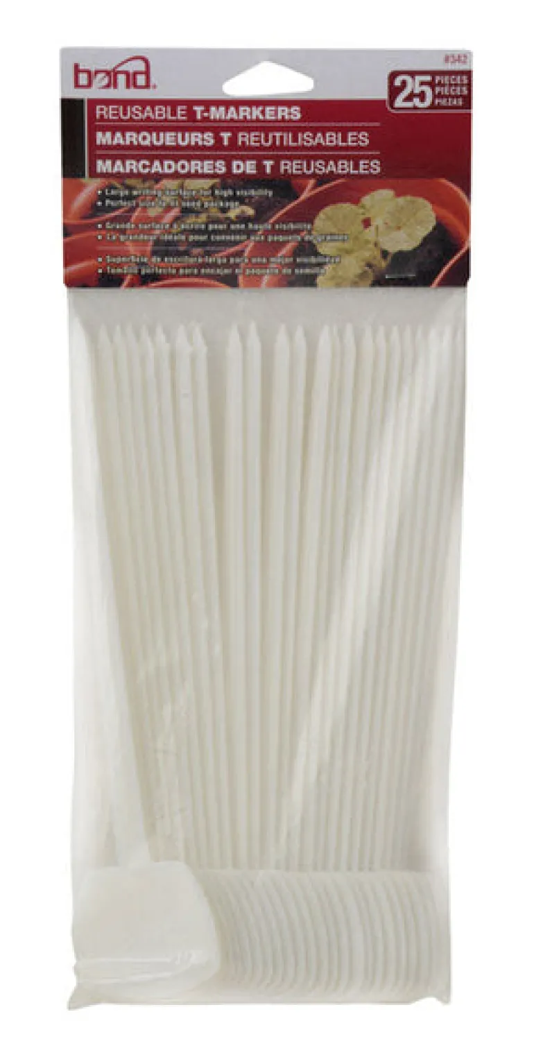 Bond 1.5 in. H X 8 in. W X 2 in. D White Plastic Plant Label/Marker