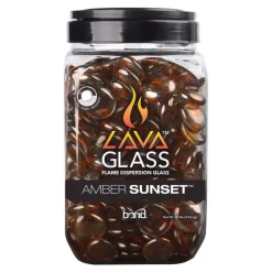 Bond Manufacturing Amber Sunset Gloss Glass Fire Pit Lava Glass