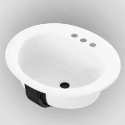 Bootz Azalea Enameled Steel Bathroom Sink 20 in. W X 6.5 in. D White