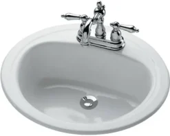 Bootz Azalea Enameled Steel Bathroom Sink 20 in. W X 6.5 in. D White