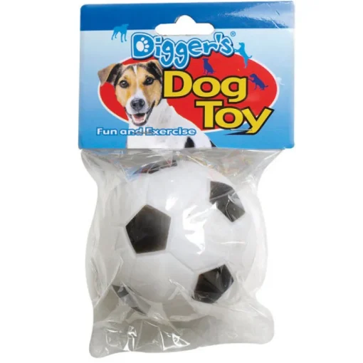 Boss Pet Digger's Black/White Vinyl Soccer Ball Dog Toy Medium 1 pk