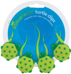 Boston Warehouse 94212 Green & Yellow Turtle Magnetic Clip 4 Count