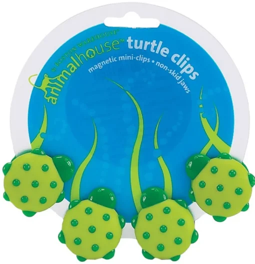 Boston Warehouse 94212 Green & Yellow Turtle Magnetic Clip 4 Count