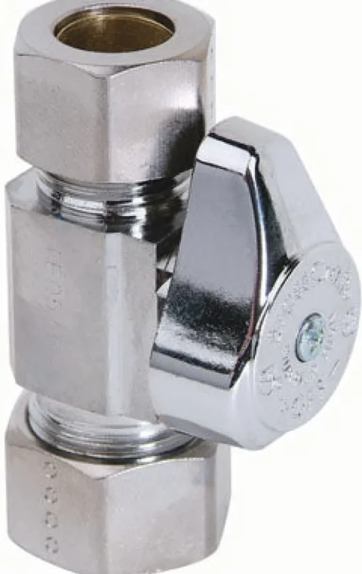 BrassCraft 1/4 in. Compression x 1/2 in. Compression Brass Shut-Off Valve