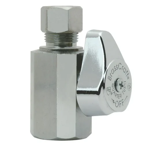 BrassCraft 1/2 in. Compression outlets X 3/8 in. Chrome Plated Stop Valve