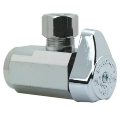 BrassCraft 1/2 in. FPT outlets X 3/8 in. Brass Shut-Off Valve
