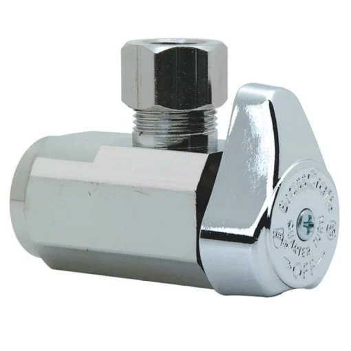 BrassCraft 1/2 in. FPT outlets X 3/8 in. Brass Shut-Off Valve