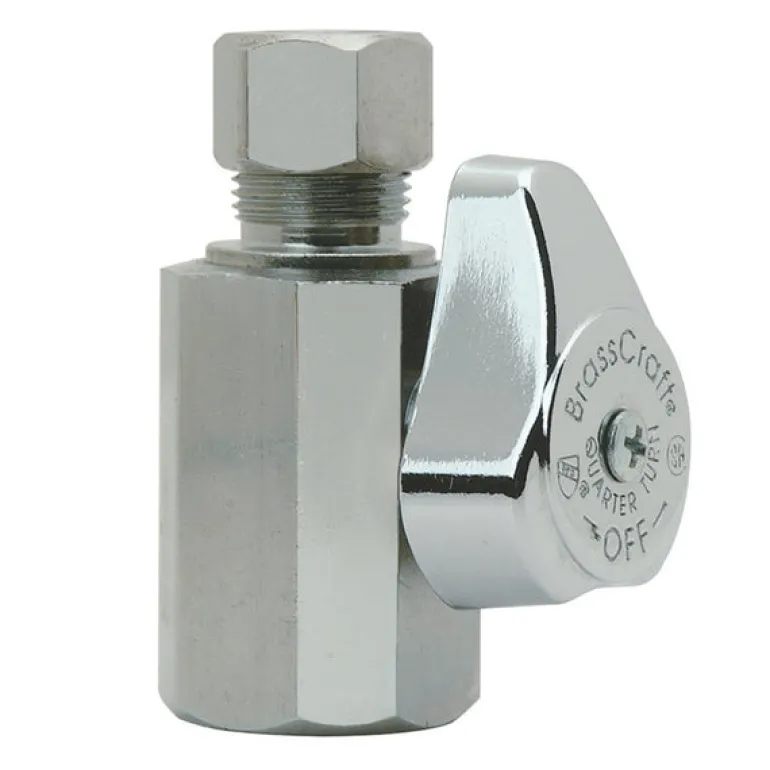 BrassCraft 1/2 in. FPT outlets X 3/8 in. MPT Brass Shut-Off Valve