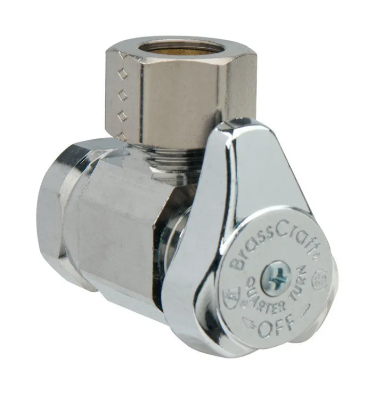 BrassCraft Plumb Shop 1/2 in. FIP outlets X 1/2 in. Compression Brass Angle Valve