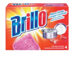 Brillo Heavy Duty Steel Wool Pads For Multi-Purpose 4 pc. (Pack of 12)
