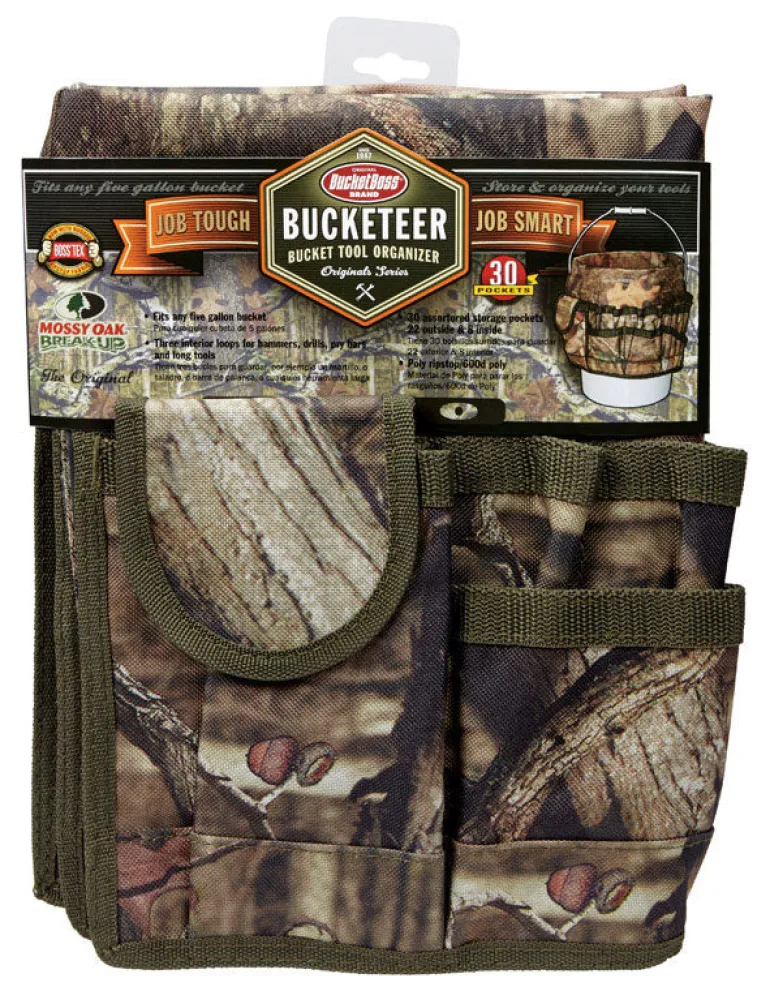 Bucket Boss Camo Bucketeer 12 in. L x 12 in. W x 11-1/2 in. H Bucket Tool Organizer 30 pocket Mossy Oak
