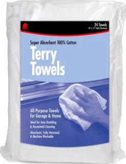 Buffalo Cotton Terry Towels 14 in. W X 17 in. L 24 pk