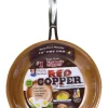 BulbHead Red Copper Ceramic Copper Fry Pan 10 in. Red