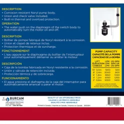 Burcam Automatic Laundry Tub Pump, 1/3 HP