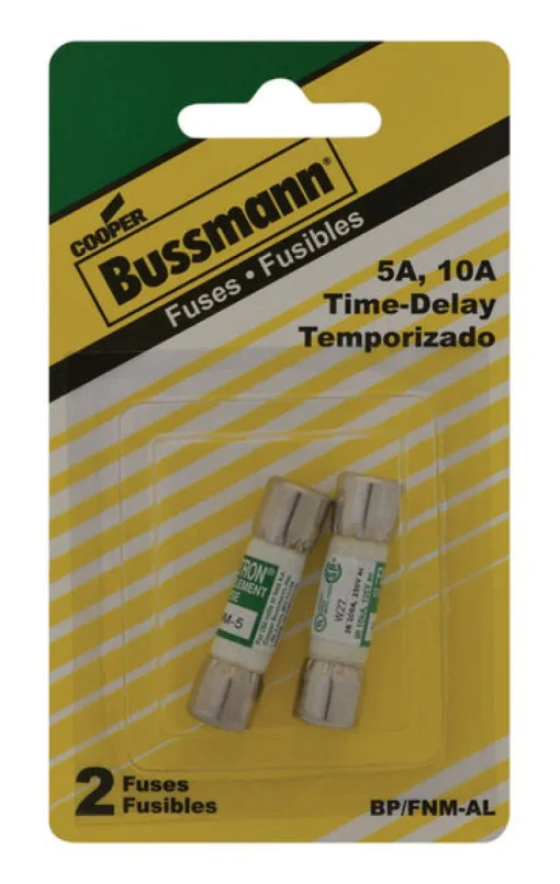 Bussmann 5, 10 amps Time Delay Cartridge Fuse 2 pk (Pack of 2)