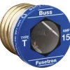 Bussmann 15 amps Dual Element Plug Fuse 4 pk