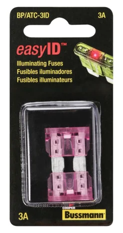 Bussmann EasyID 3 amps Fast Acting Fuse 2 pk