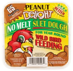 C & S Peanut Delight Assorted Species Wild Bird Food Beef Suet 11.75 oz. (Pack of 12)