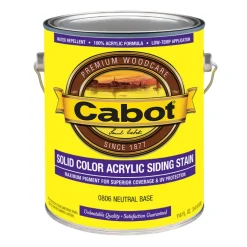 Cabot Solid Tintable 0806 Neutral Water-Based Acrylic Siding Stain 1 gal. (Pack of 4)