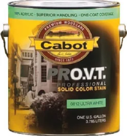 Cabot Solid Tintable 0801 White Base Water-Based Acrylic Solid Color Acrylic Deck Stain 1 gal. (Pack of 4)