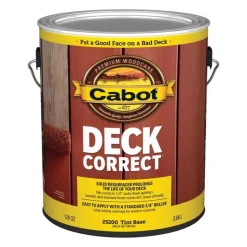 Cabot Solid Tintable Tint Base Water-Based Latex Deck Stain 1 gal. (Pack of 4)