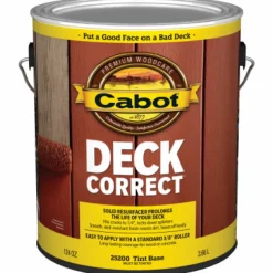 Cabot Solid Tintable Tint Base Water-Based Latex Deck Stain 1 gal. (Pack of 4)