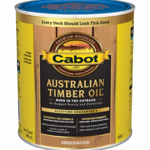 Cabot Transparent 19457 Amberwood Oil-Based Natural Oil/Waterborne Hybrid Australian Timber Oil (Pack of 4)