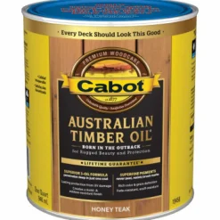 Cabot Transparent 19458 Honey Teak Oil-Based Natural Oil/Waterborne Hybrid Australian Timber Oil (Pack of 4)