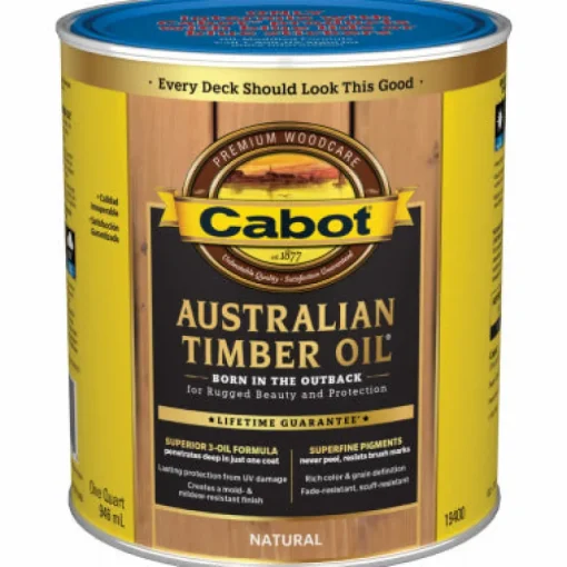 Cabot Transparent 19400 Natural Oil-Based Australian Timber Oil 1 Qt. (Pack Of 4)