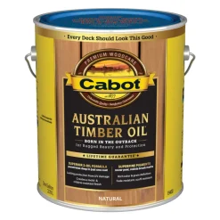 Cabot Transparent 19400 Neutral Oil-Based Natural Oil/Waterborne Hybrid Australian Timber Oil 1 gal. (Pack of 4)