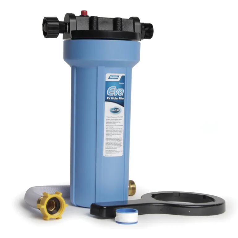 Camco EVO Water Filter with Housing and Hose Extension 1 pk