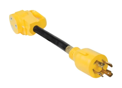 Camco Power Grip 12 in. 30 amps RV Electrical Adapter 30-30 AMP 1 pk