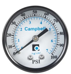 Campbell 2 in. Brass Pressure Gauge 100 psi